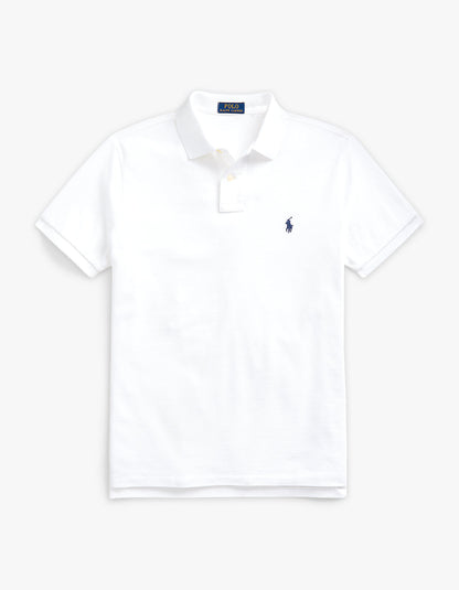 Polo de piqué manga corta corte slim blanco