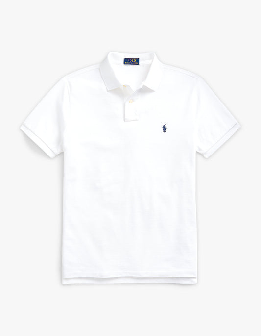 Polo de piqué manga corta corte slim blanco