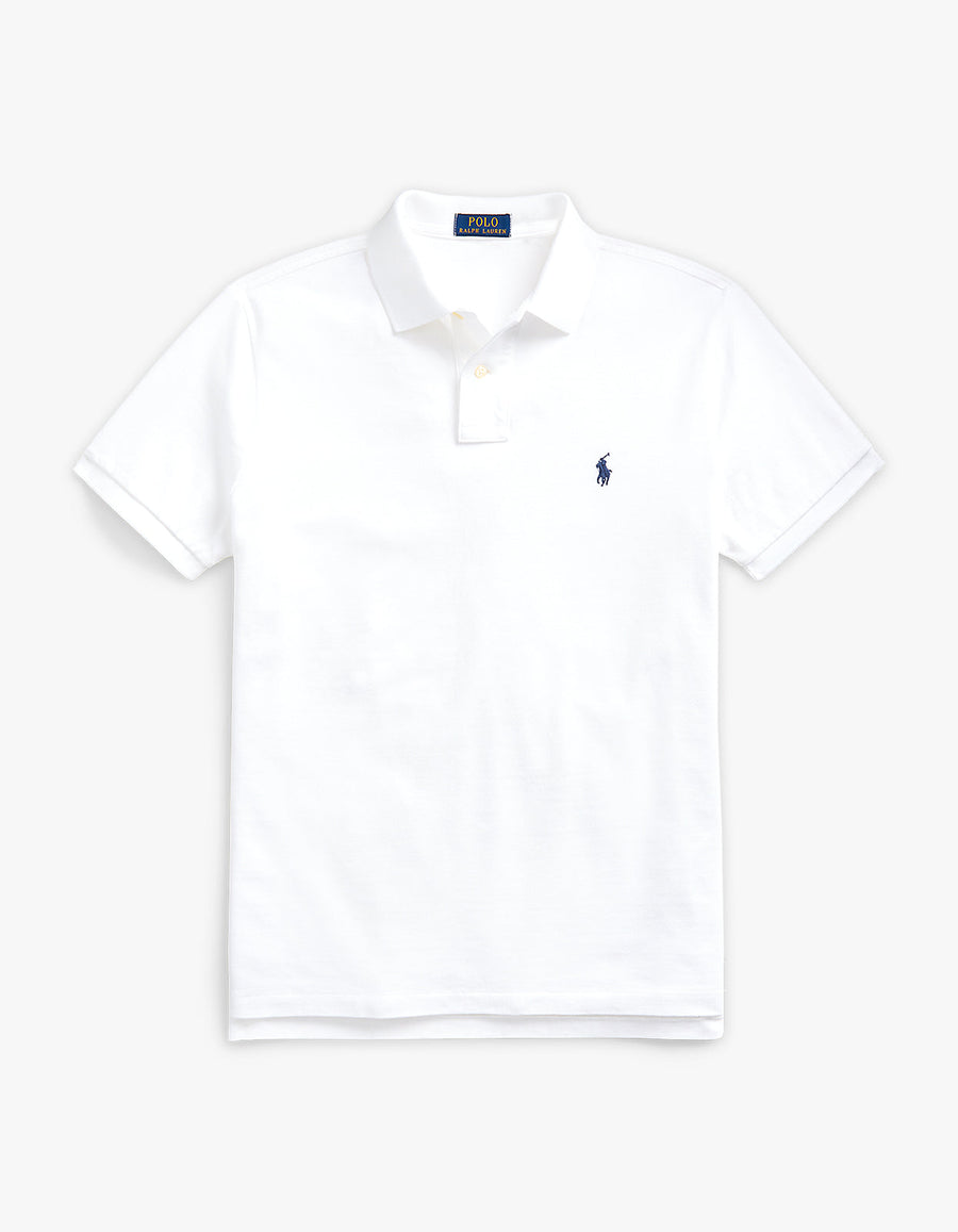 Polo de piqué manga corta corte slim blanco