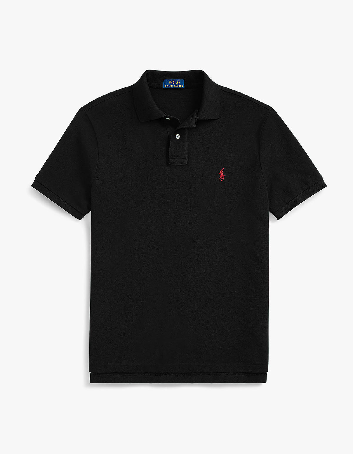 Polo de piqué manga corta corte slim negro