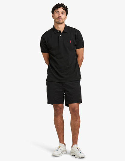 Polo de piqué manga corta corte slim negro