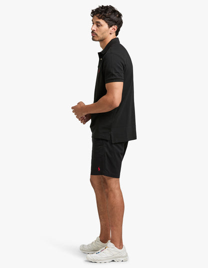 Polo de piqué manga corta corte slim negro