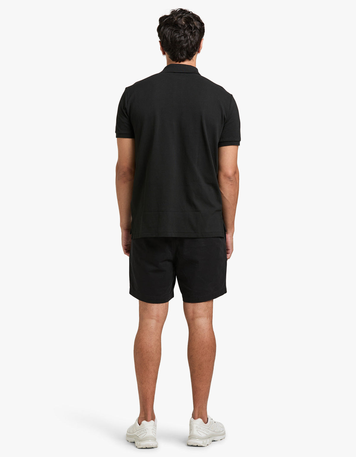 Polo de piqué manga corta corte slim negro