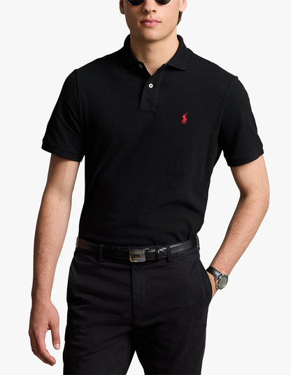 Polo de piqué manga corta corte clásico negro
