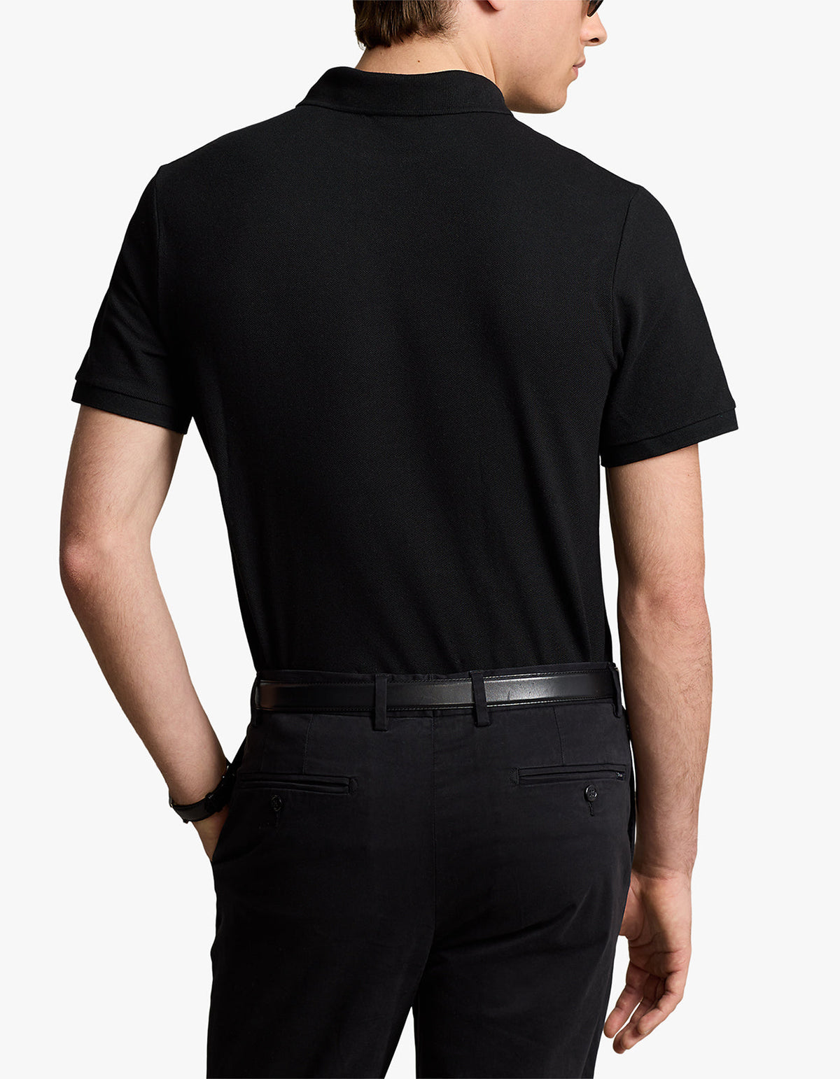 Polo de piqué manga corta corte clásico negro