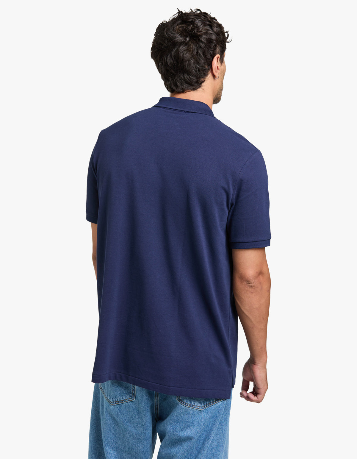 Polo de piqué manga corta corte clásico azul marino