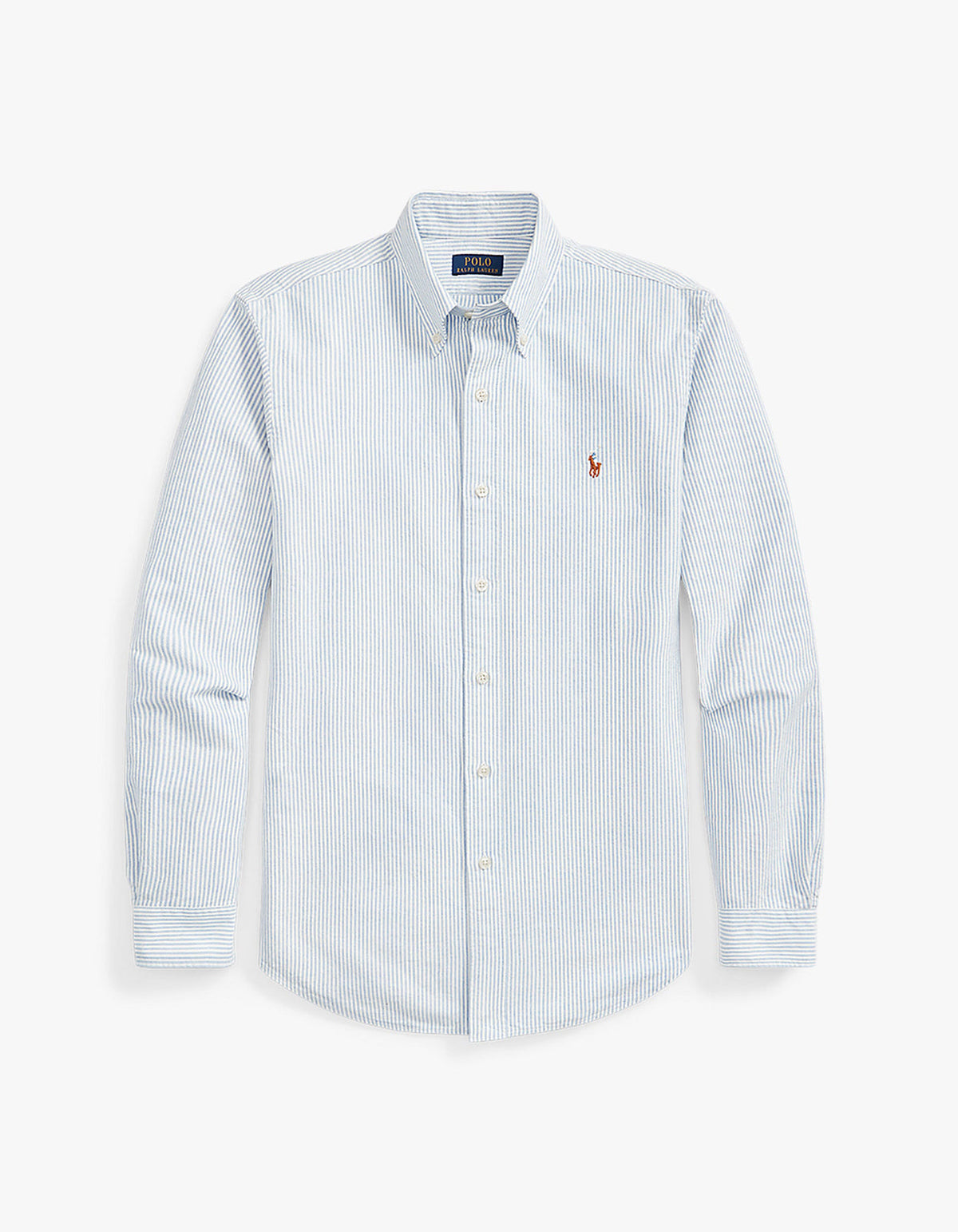 Camisa Oxford a rayas azul y blanco