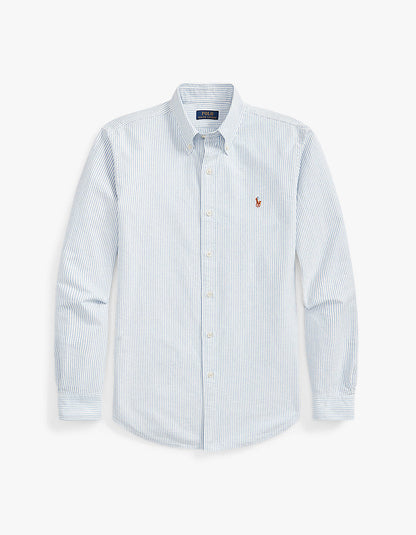 Camisa Oxford a rayas azul y blanco