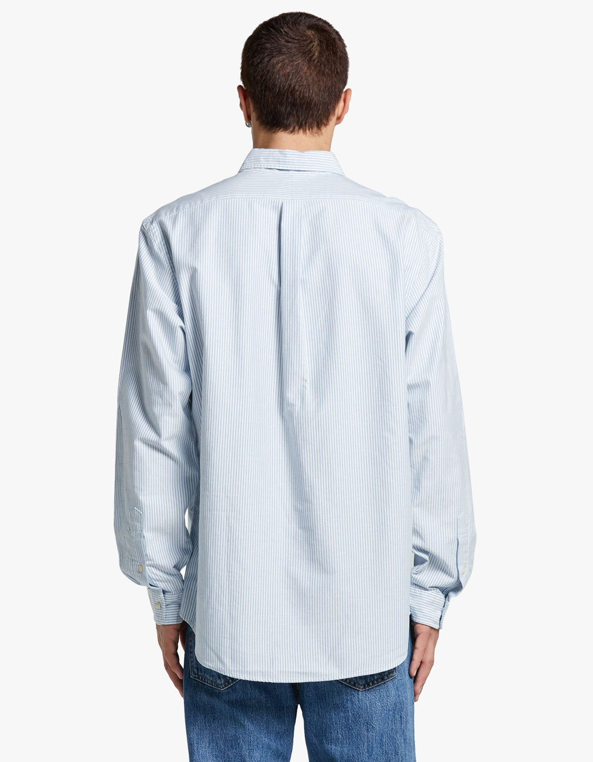 Camisa Oxford a rayas azul y blanco