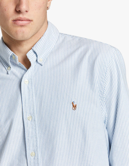 Camisa Oxford a rayas azul y blanco