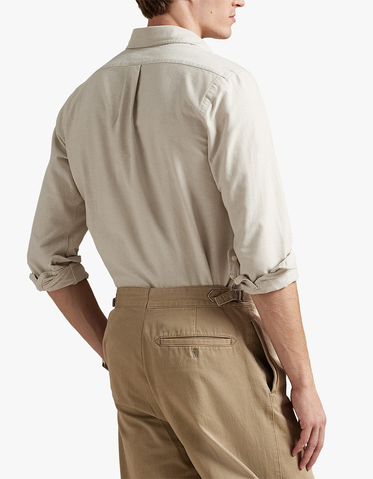 Camisa sport manga larga beige