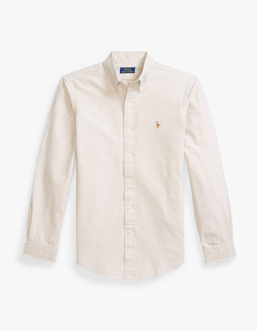 Camisa sport manga larga beige