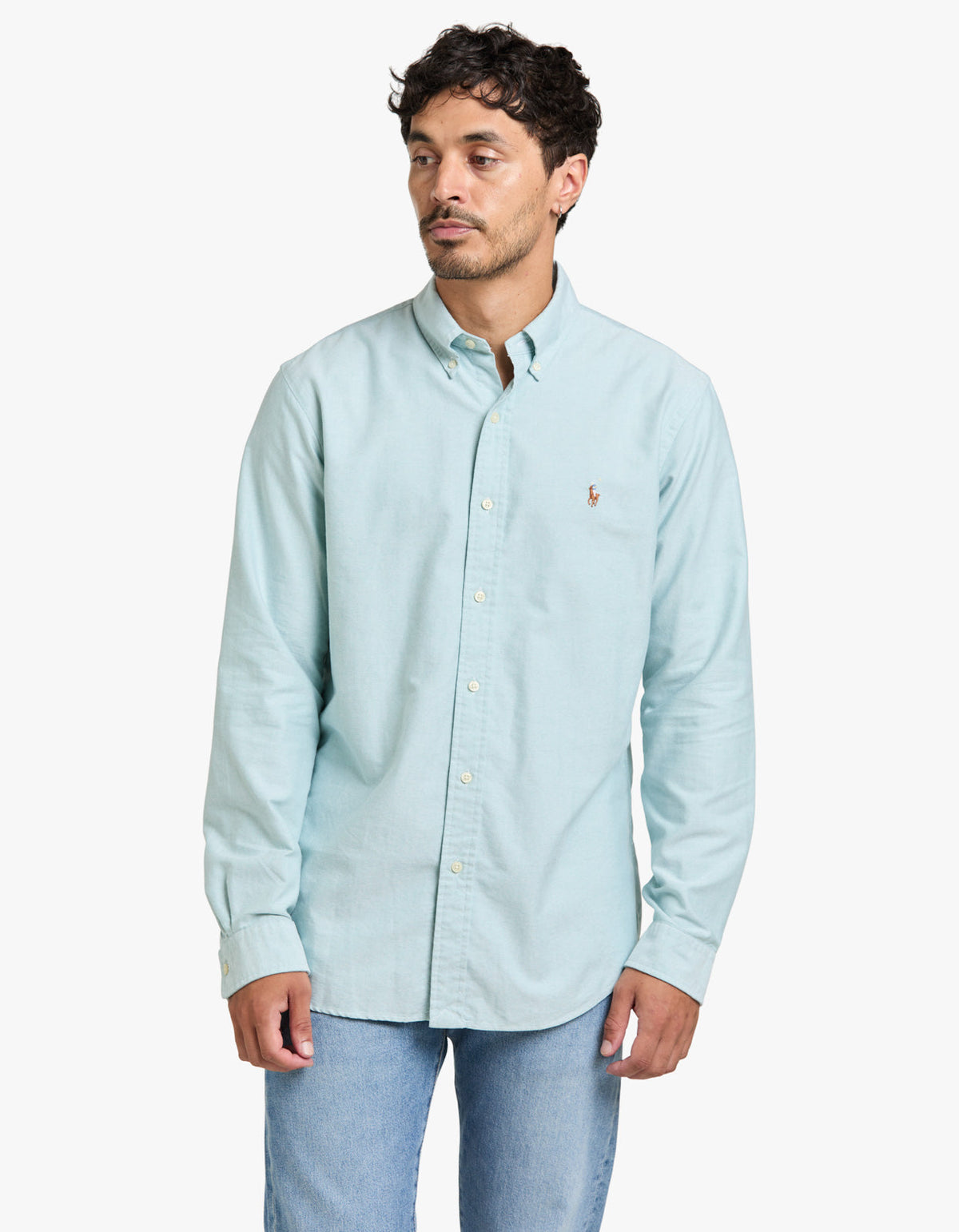 Camisa sport manga larga verde