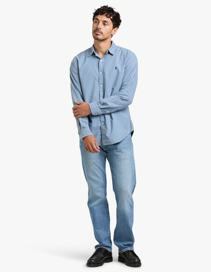 Camisa sport manga larga azul