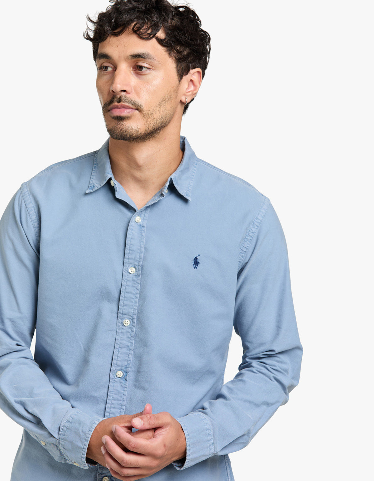 Camisa sport manga larga azul