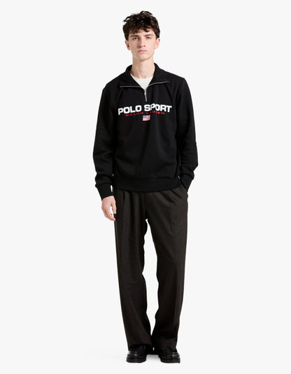 Polerón deportivo de polar negro y blanco