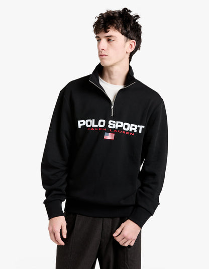 Polerón deportivo de polar negro y blanco