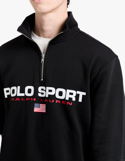 Polerón deportivo de polar negro y blanco