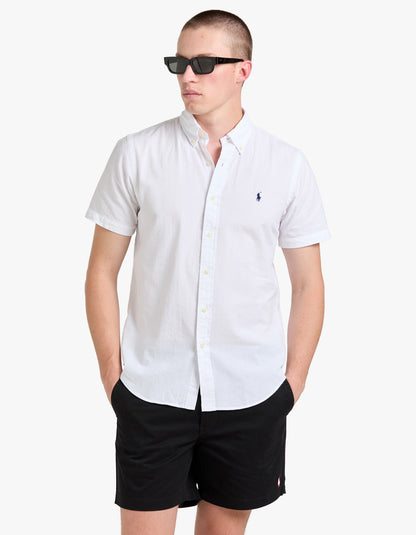 Camisa de seersucker blanca