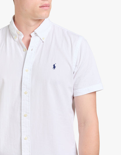 Camisa de seersucker blanca