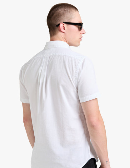 Camisa de seersucker blanca