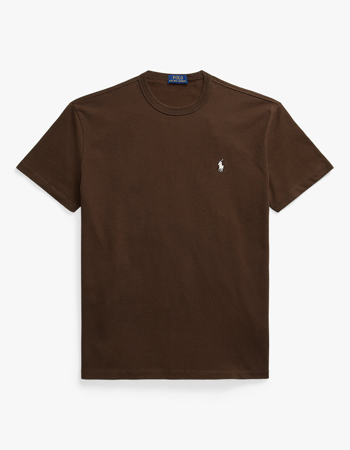 Polera de algodón cuello redondo café oscuro
