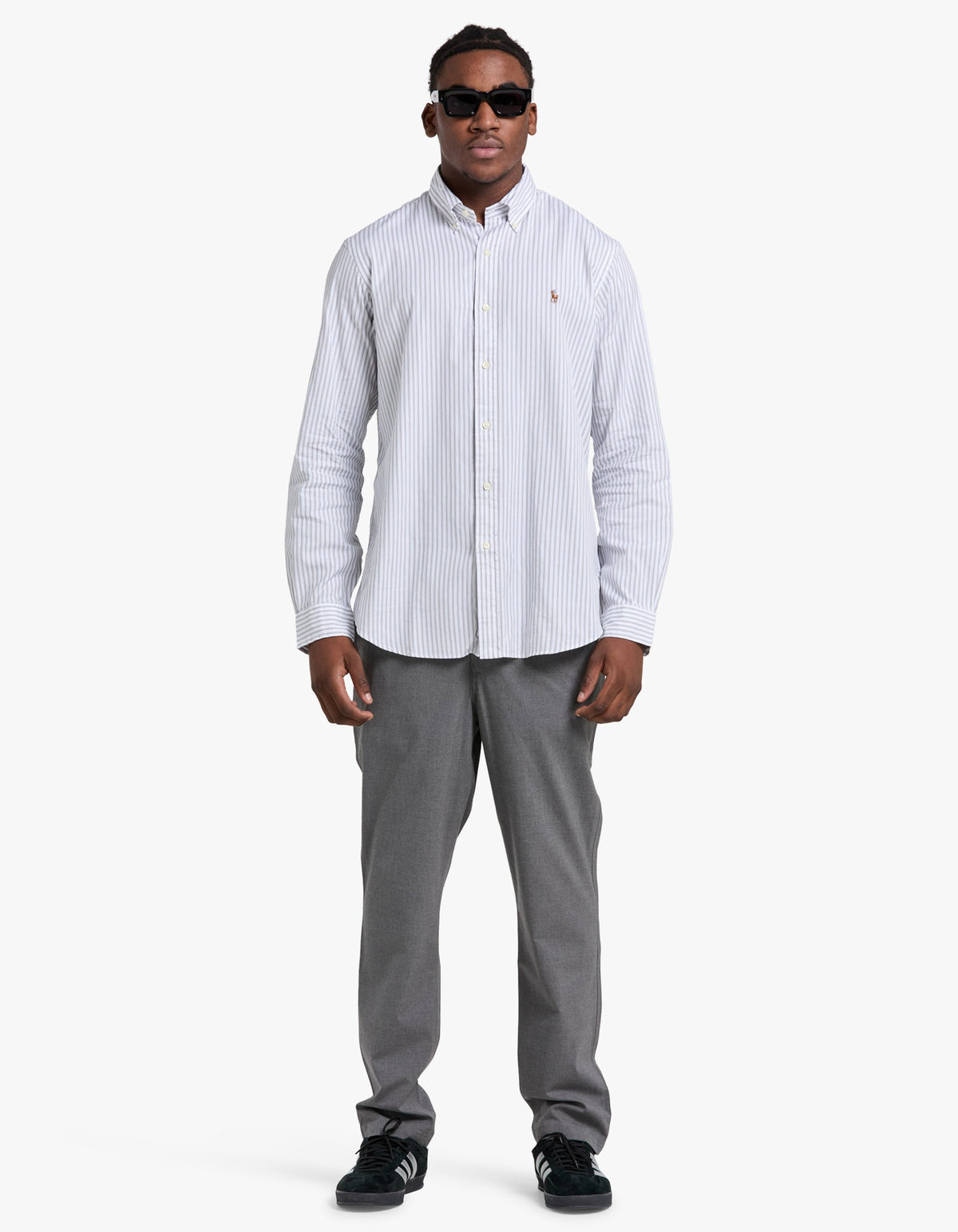 Pantalón chino gris jaspeado