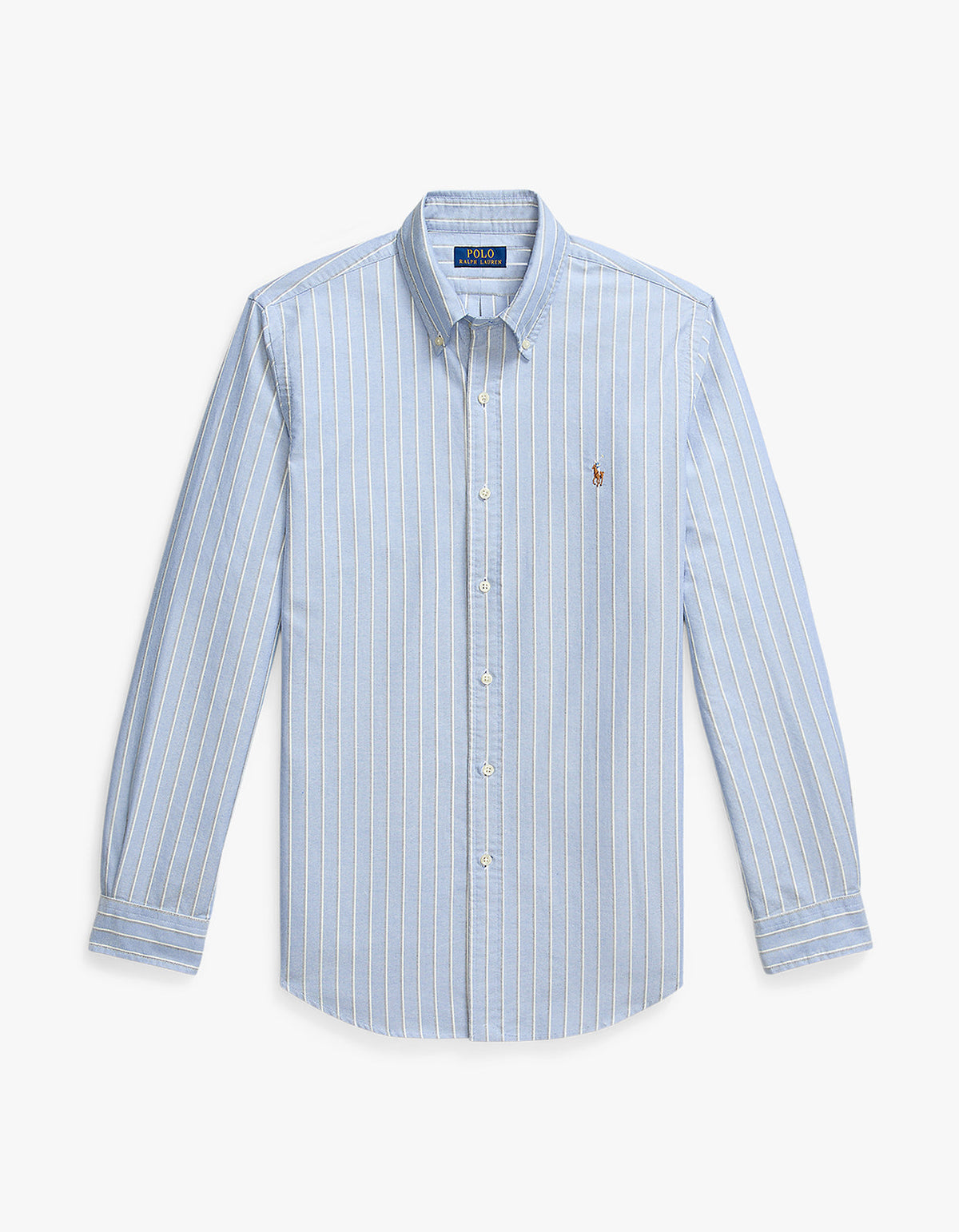 Camisa Oxford a rayas azul multicolor