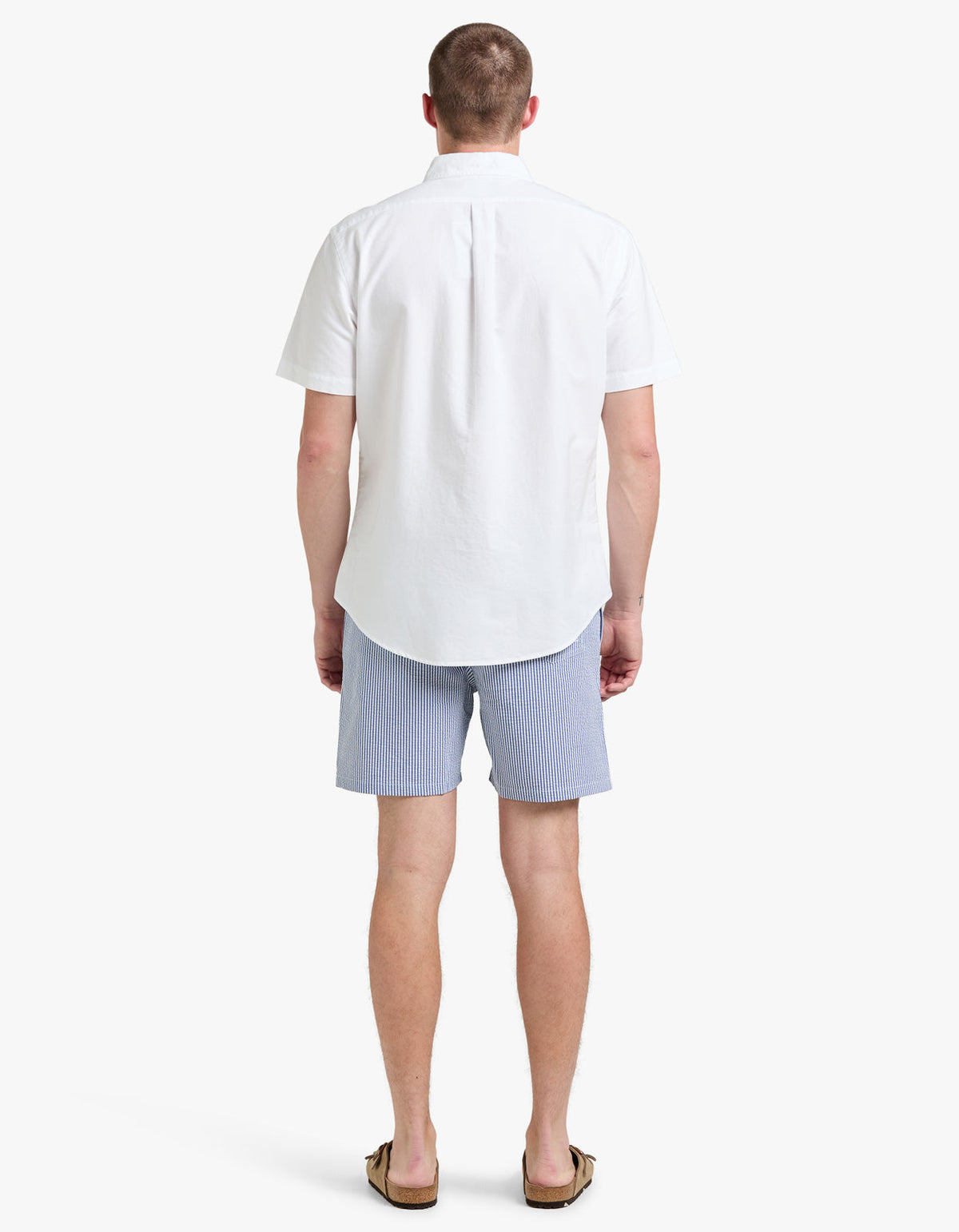 Short de baño clásico azul seersucker