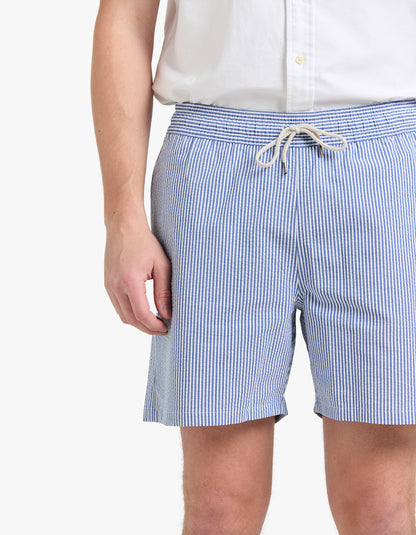 Short de baño clásico azul seersucker