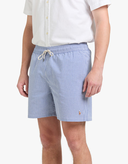 Short de baño clásico azul seersucker