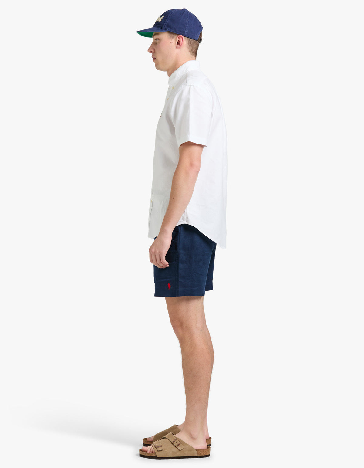 Short de lino azul marino