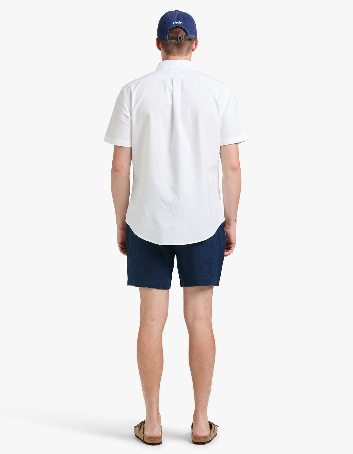 Short de lino azul marino