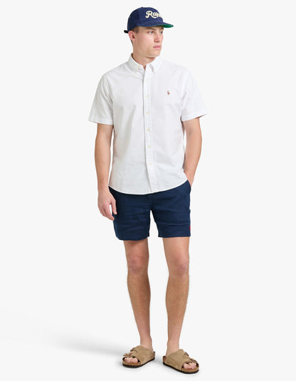 Short de lino azul marino