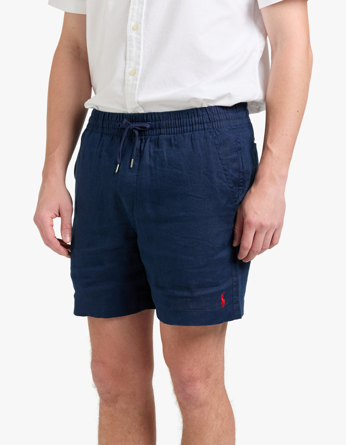 Short de lino azul marino