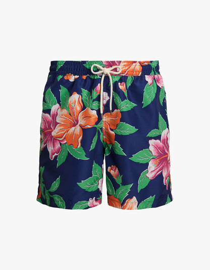 Short de baño clásico estampado azul marino