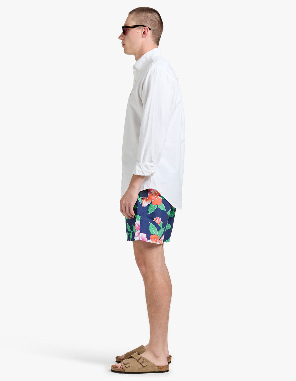 Short de baño clásico estampado azul marino