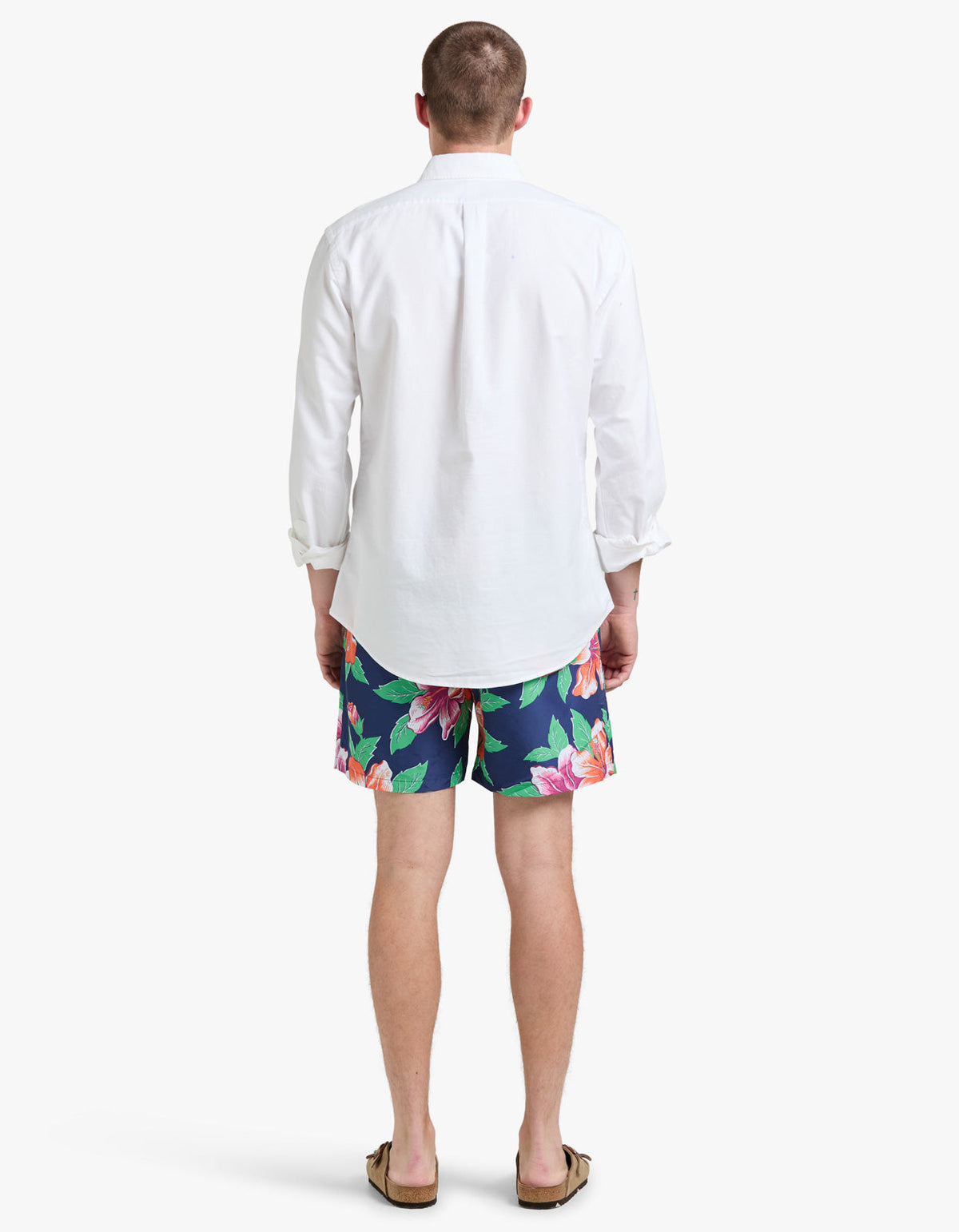 Short de baño clásico estampado azul marino