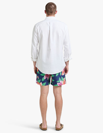 Short de baño clásico estampado azul marino