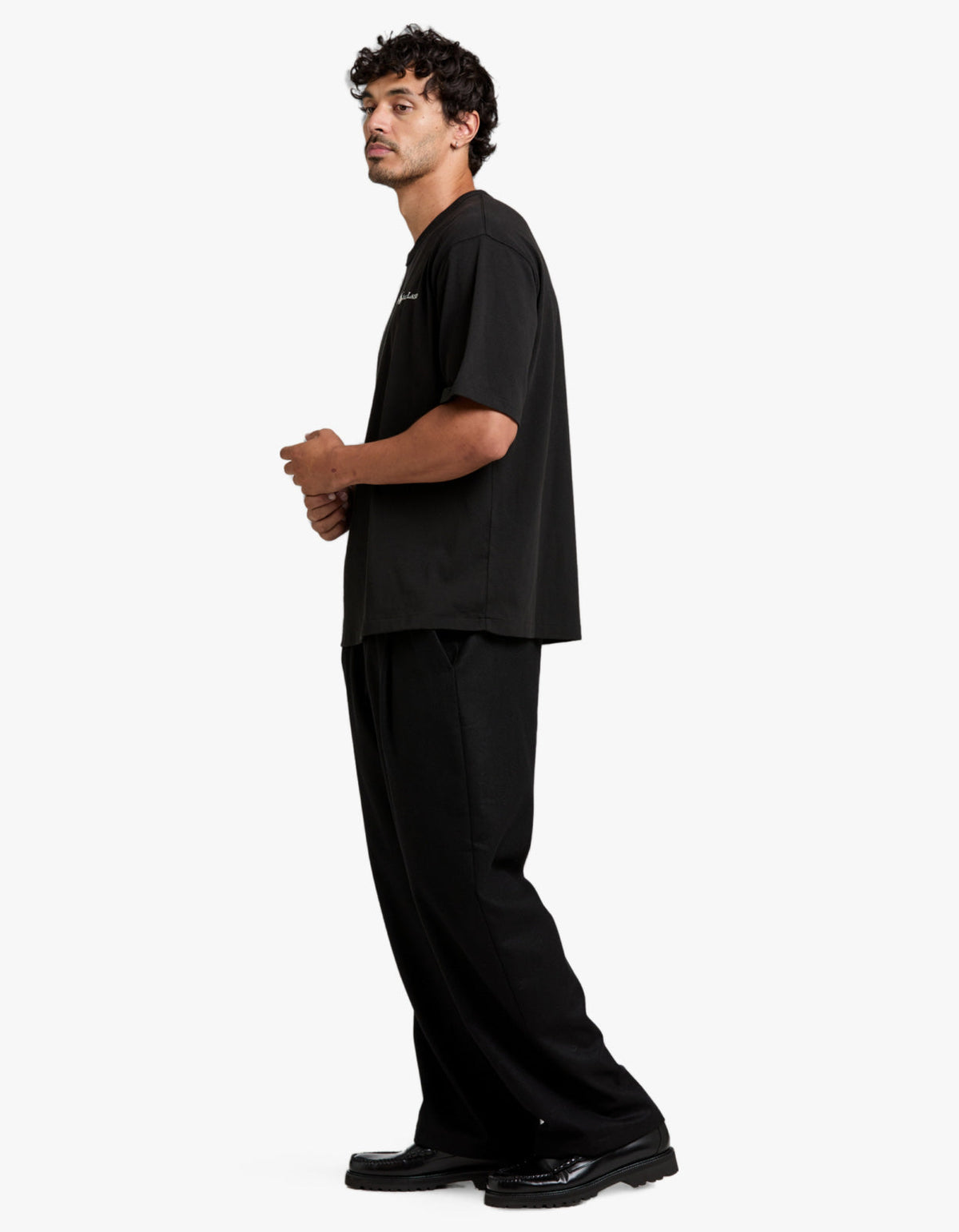 Polera de algodón corte holgado negro
