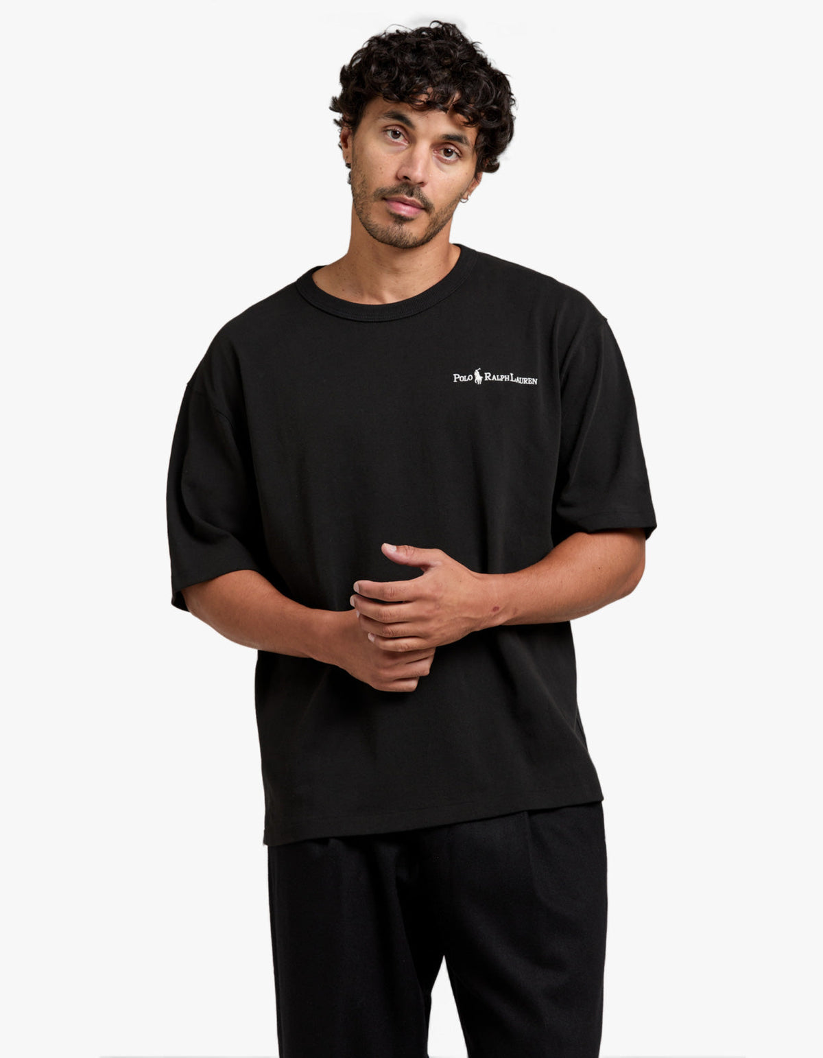 Polera de algodón corte holgado negro