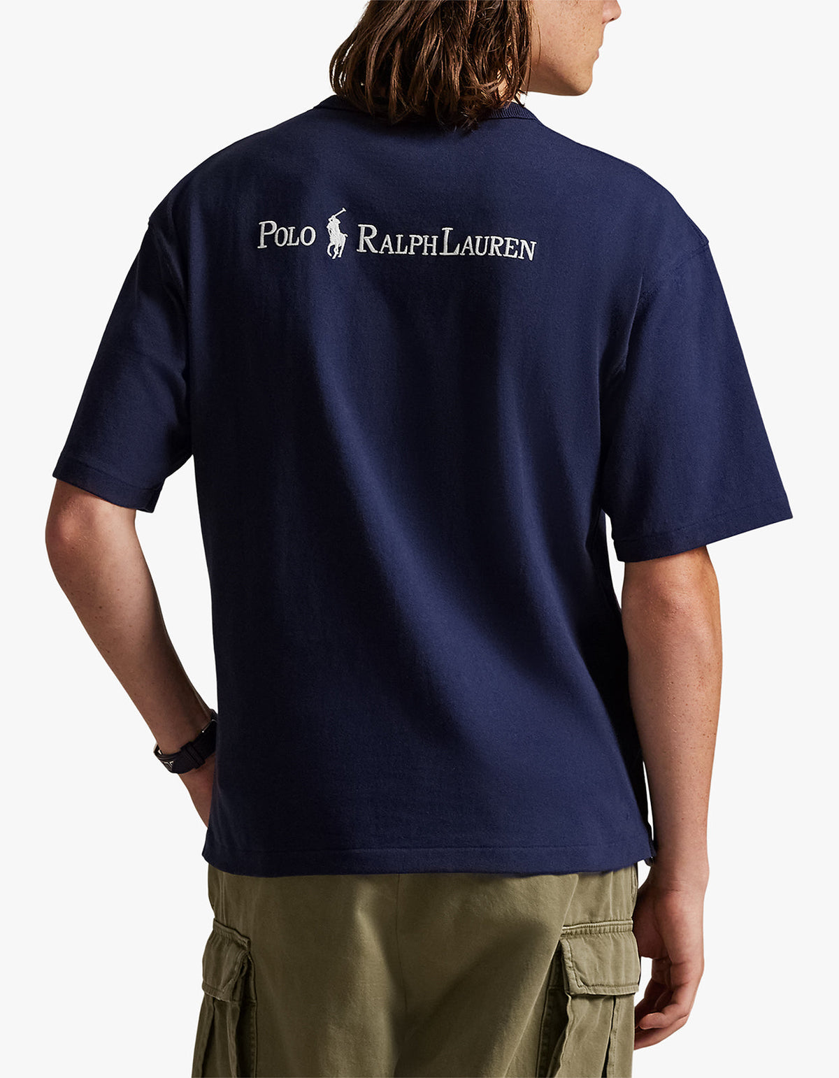 Polera de algodón corte holgado azul marino