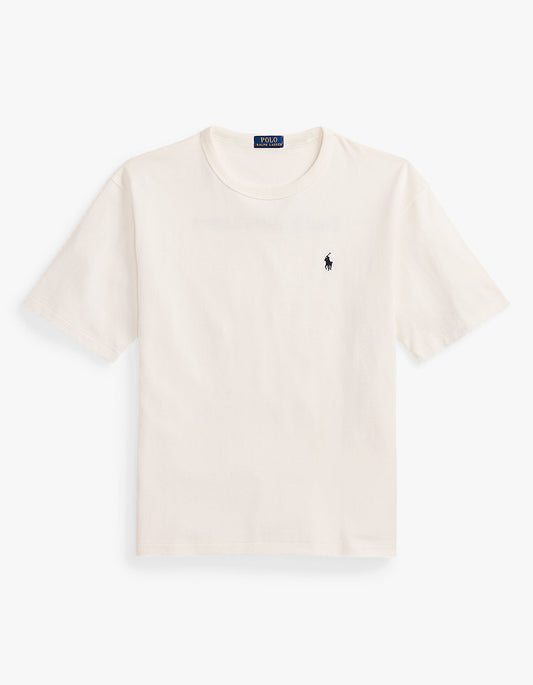 Polera de algodón corte holgado blanco