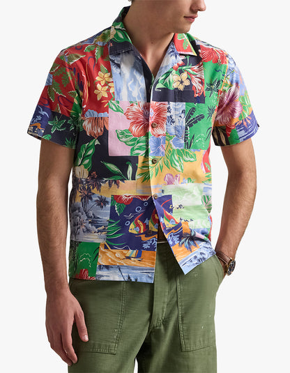 Camisa Oxford estampado patchwork