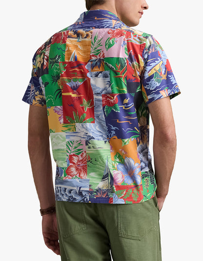 Camisa Oxford estampado patchwork