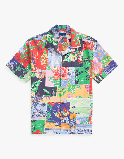 Camisa Oxford estampado patchwork