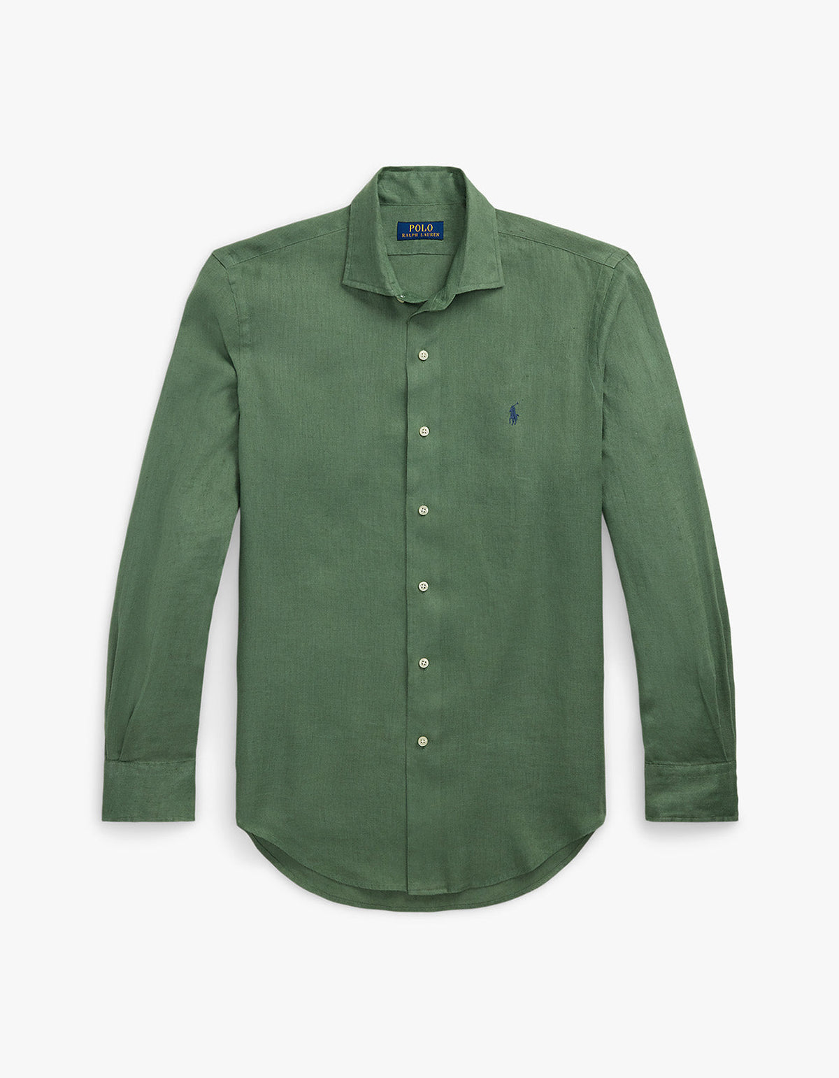 Camisa de lino verde militar