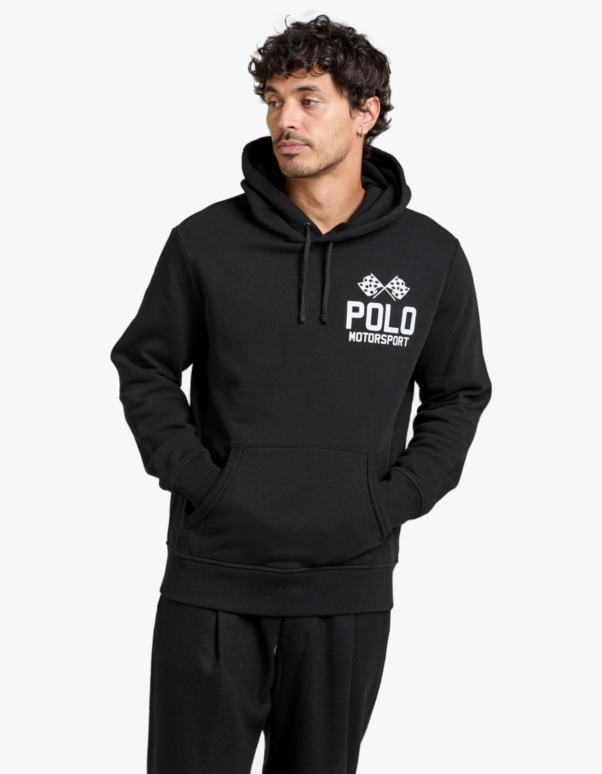 Polerón con capucha estampado negro
