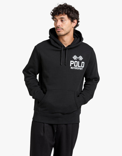 Polerón con capucha estampado negro