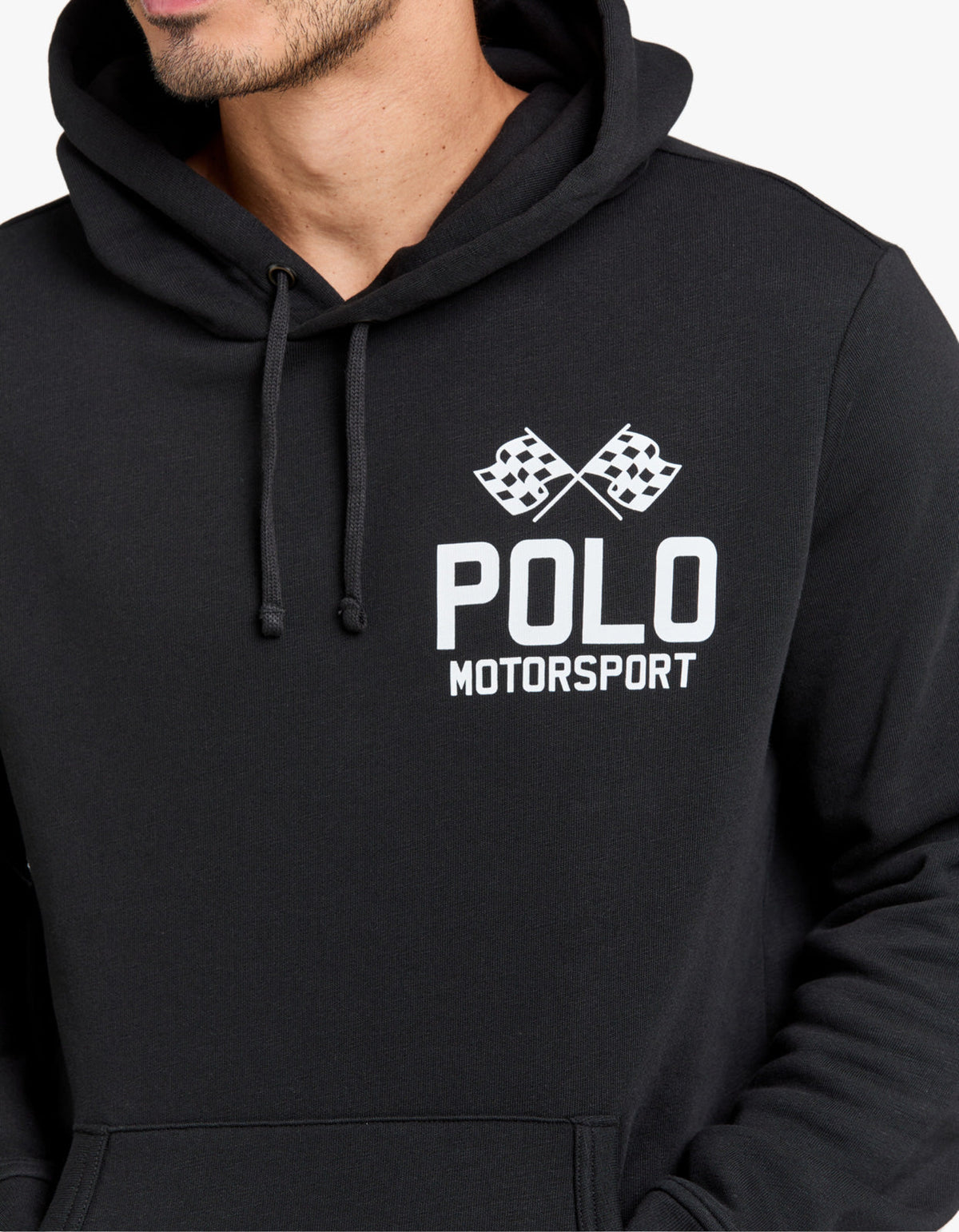 Polerón con capucha estampado negro